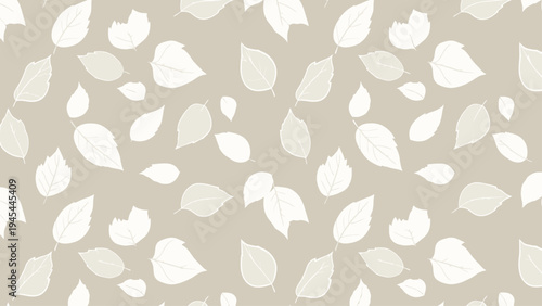 White Petals on Beige Background Pattern.