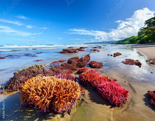 Wallpaper Mural colorful coral heads near sandy playa cocles costa rica at sunny low tide Torontodigital.ca