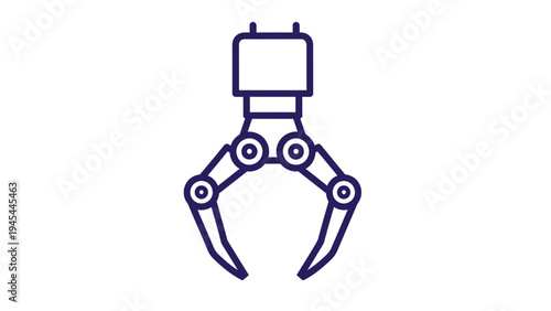Robot Gripper Claw Mechanical Device Illustration.