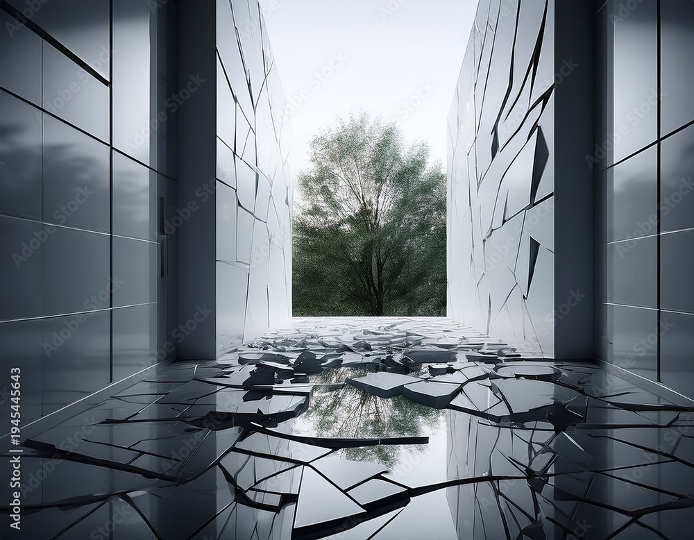 custom made wallpaper toronto digitalfacing chronic instability reflections in a shattered mirror in a minimalist space