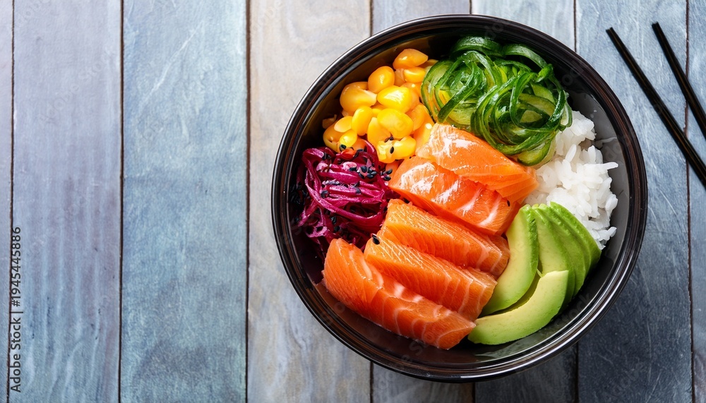custom made wallpaper toronto digitalfresh salmon poke bowl with colorful vegetables