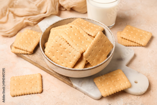 Square butter biscuits in c...