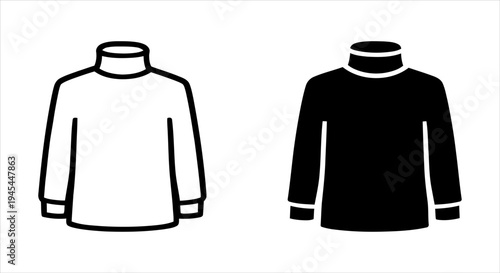Stylish Turtleneck Sweater Icons for Warmth and Fashion Apparel Design