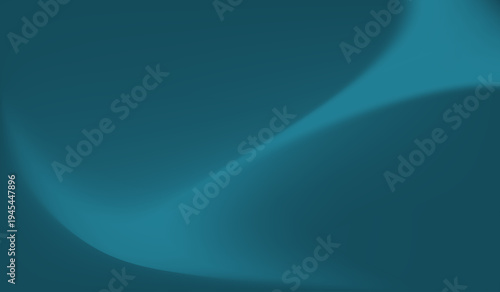 Elegant teal blue background displays smooth liquid waves and deep gradient shadows for a sophisticated minimalist commercial backdrop.