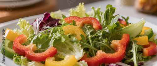 Wallpaper Mural Fresh vegetable salad with lettuce, tomatoes and cucumbers close-up. Suitable for banner, menu, healthy eating article, restaurant advertising, and food websites.
 Torontodigital.ca