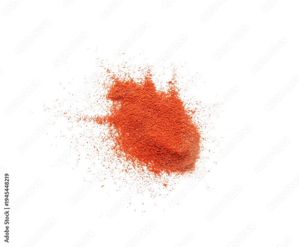 Fototapeta premium Red pepper powder on white background