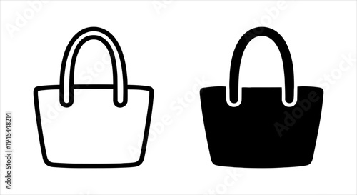Stylish Vector Icon Set Modern Tote Bag Design for Shopping and Fashion Concepts