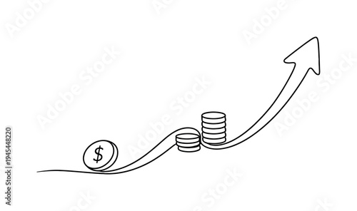 Financial growth and long term savings planning in a responsible personal finance mindset where careful budgeting and consistent decisions gradually build stability and security, a minimal