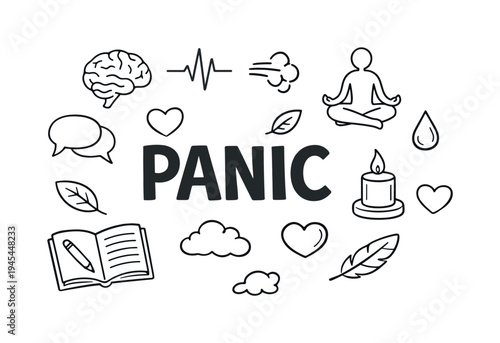 Mental health awareness concept focused on understanding panic attacks, emotional overwhelm, and coping strategies that help individuals regain calm through breathing, mindfulness, and