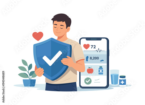 A modern healthcare awareness moment where a person actively takes care of personal wellbeing and preventive habits, representing health responsibility and balanced lifestyle choices, visual