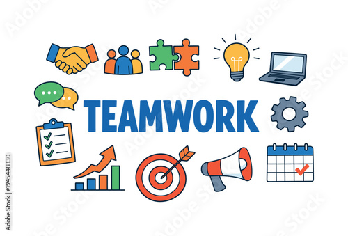 Team collaboration and workplace cooperation where professionals share ideas, coordinate projects, and achieve common goals through strong communication and organized teamwork. TEAMWORK