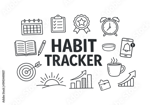 Modern habit tracking and daily self-discipline system where individuals monitor routines, build consistency and reinforce positive behaviors through structured tracking tools. HABIT TRACKER