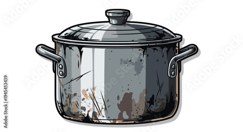 Dirty Cooking Pot with Stains