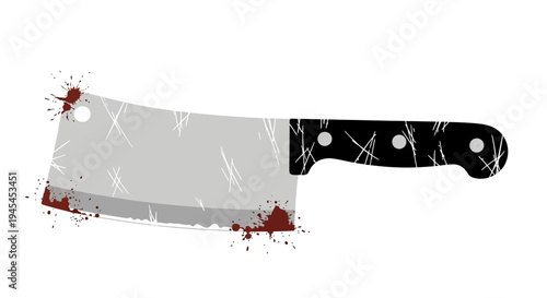 Bloody Butcher Knife with Scratches