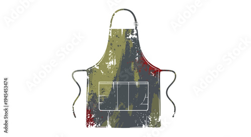 Distressed Camouflage Apron Graphic