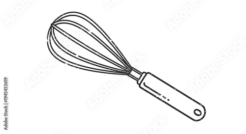 Hand-drawn whisk illustration, kitchen utensil, cooking tool