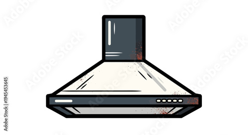 Kitchen exhaust hood with rust stains