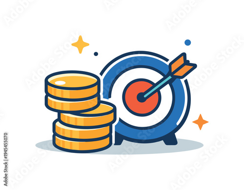 Financial goal planning supporting individuals who want to organize savings strategies and achieve long term stability through mindful money decisions, a simple stack of coins beside a small