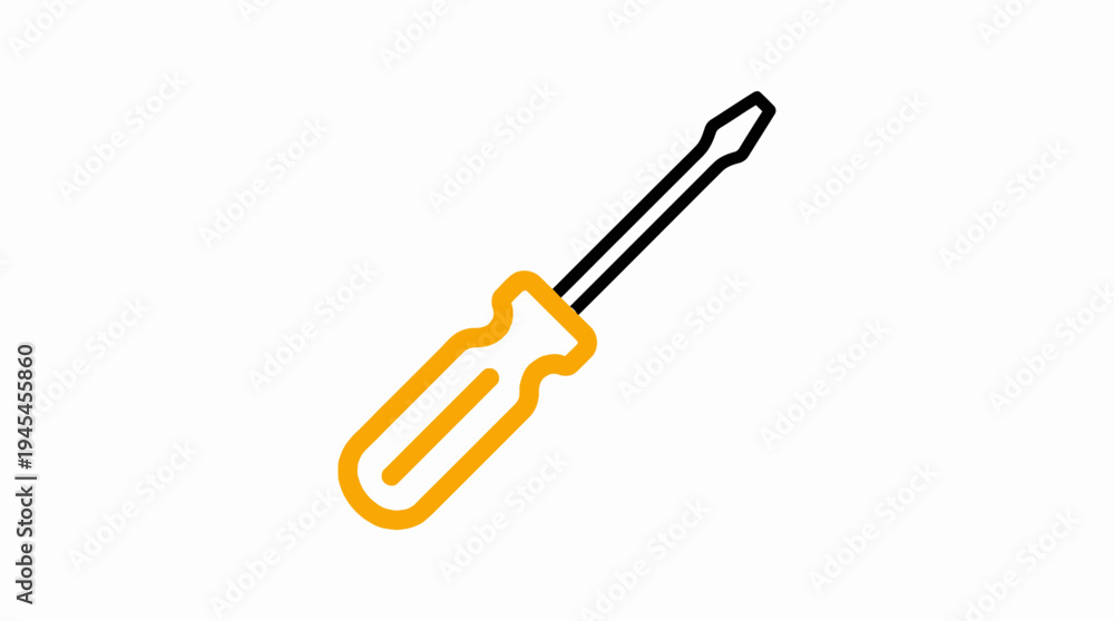 Fototapeta premium Screwdriver Tool with Yellow Handle.