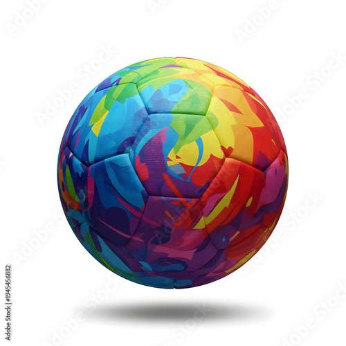 Earth Globe Football Isolated on White Background, Global Sports Concept, World Soccer Ball, International Competition, Planet Earth Design, 3D Illustration