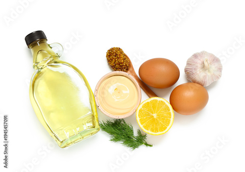 Bowl of fresh mayonnaise wi...