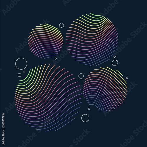 Poster with dynamic waves. Vector illustration in minimal style. Abstract background.