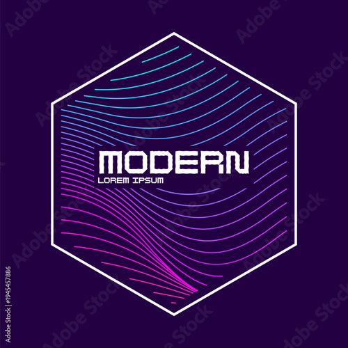 Wavy, wriggling lines on a dark background. Abstract background with amorphous shapes. A template for placing text and information. Beautiful stylish design.