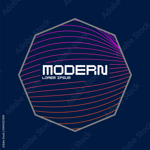 Wavy, wriggling lines on a dark background. Abstract background with amorphous shapes. A template for placing text and information. Beautiful stylish design.