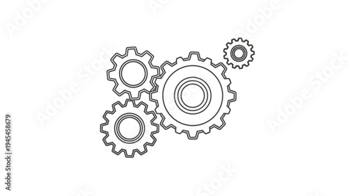 Interconnected Gears and Cogs Illustration.
