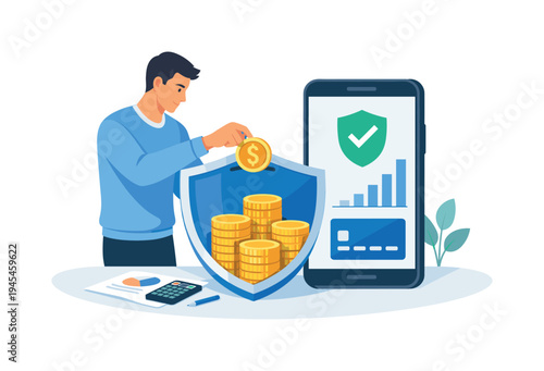 A thoughtful financial decision moment where an individual reviews personal budget planning for a stable and secure future, representing responsible financial awareness and long term