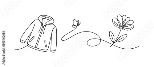 Seasonal wardrobe transition and fresh lifestyle renewal at the beginning of spring when people replace heavy winter clothing with lighter comfortable outfits suited for warmer days and