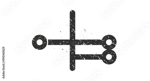Abstract symbol with grunge texture on white background