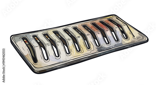 Grate with colorful watercolor palette