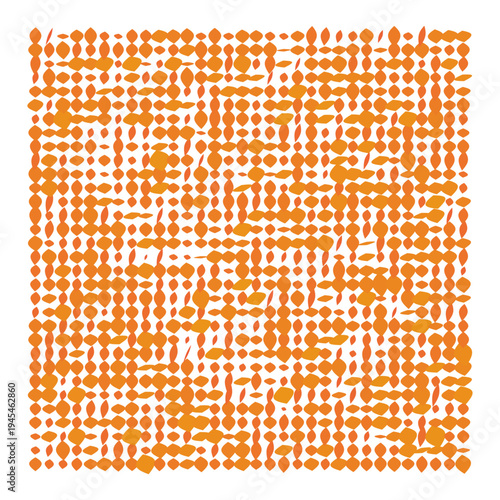Vector Field Grid of Leaves - Abstract Orange Leaf Grid Art