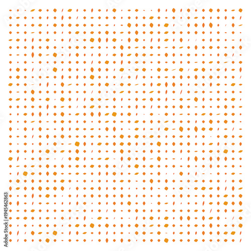 Vector Field Grid of Leaves - Abstract Orange Leaf Grid Art