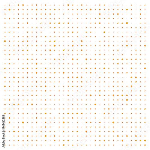 Vector Field Grid of Leaves - Abstract Orange Leaf Grid Art