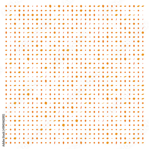 Vector Field Grid of Leaves - Abstract Orange Leaf Grid Art
