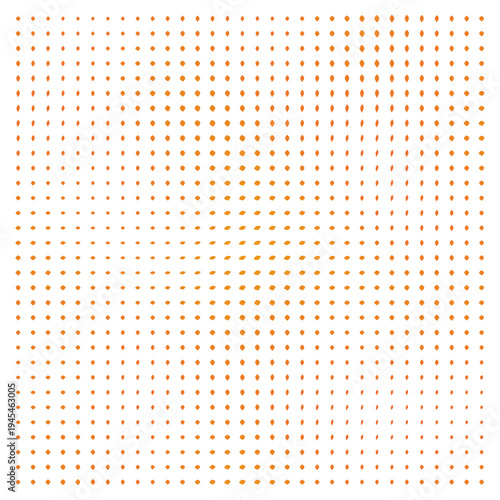 Vector Field Grid of Leaves - Abstract Orange Leaf Grid Art