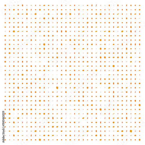 Vector Field Grid of Leaves - Abstract Orange Leaf Grid Art