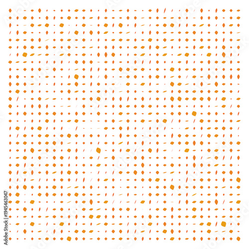 Vector Field Grid of Leaves - Abstract Orange Leaf Grid Art