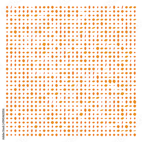 Vector Field Grid of Leaves - Abstract Orange Leaf Grid Art