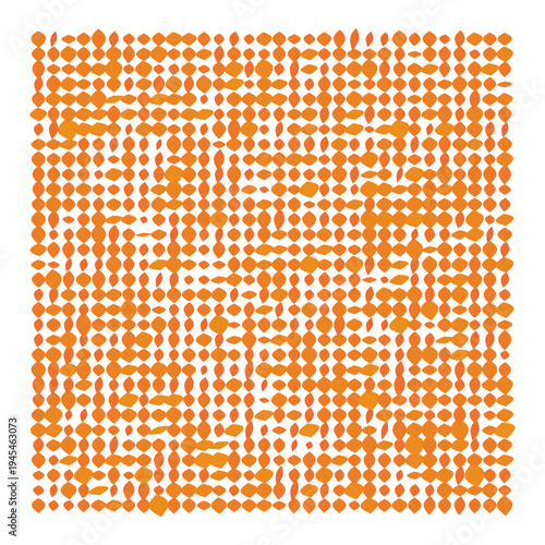 Vector Field Grid of Leaves - Abstract Orange Leaf Grid Art