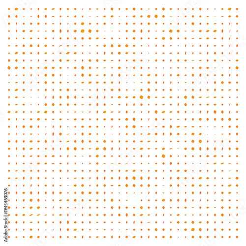 Vector Field Grid of Leaves - Abstract Orange Leaf Grid Art