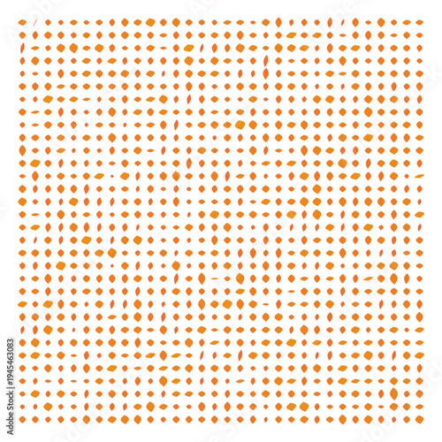 Vector Field Grid of Leaves - Abstract Orange Leaf Grid Art