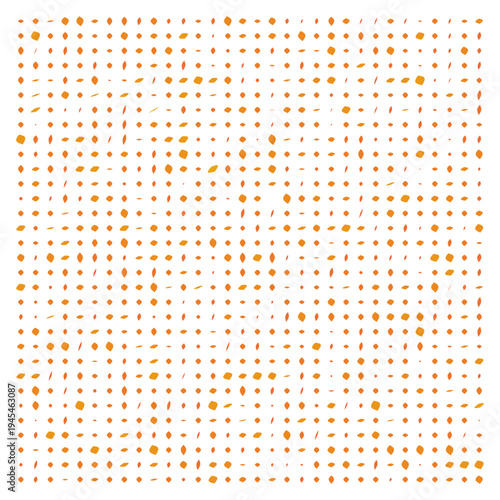 Vector Field Grid of Leaves - Abstract Orange Leaf Grid Art