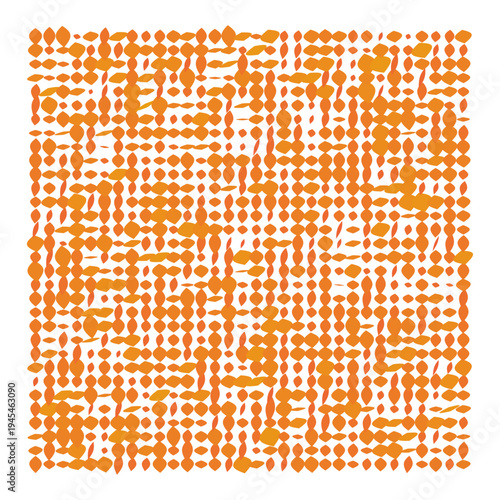 Vector Field Grid of Leaves - Abstract Orange Leaf Grid Art