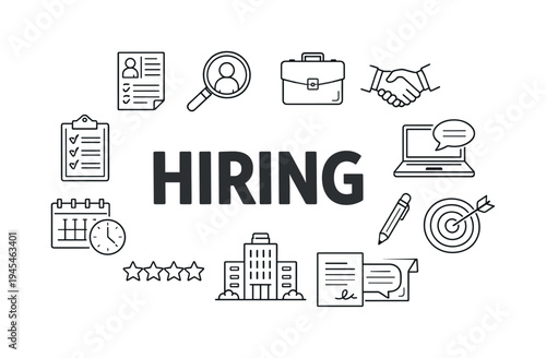 Corporate hiring and talent acquisition concept highlighting how companies search for skilled professionals, evaluate candidates and build strong teams for long term business success. HIRING