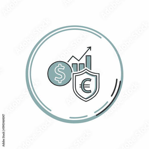 Financial Security and Growth Icon Illustrating Investment Success and Economic Stability
