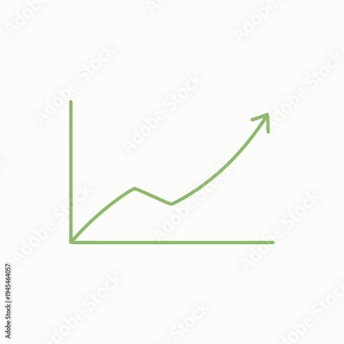 A financial growth chart showing an upward trend on a simple white background, representing positive business development and investment returns