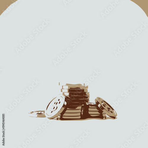 Pile of golden coins with dollar signs, symbolizing wealth, investment, and financial growth